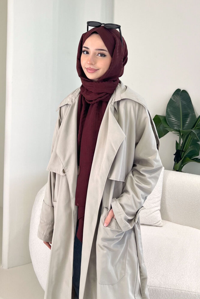 Ash Apoletli Trençkot - Taş Rengi - 8