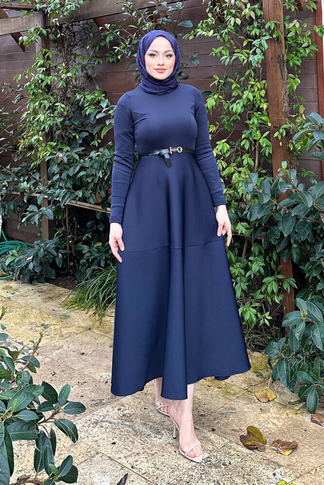 Aura Scuba Elbise - Lacivert - JOUE (0)