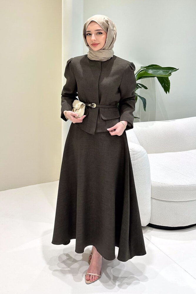 Aurellia Etekli Takım - Kahverengi - LİNE (2)