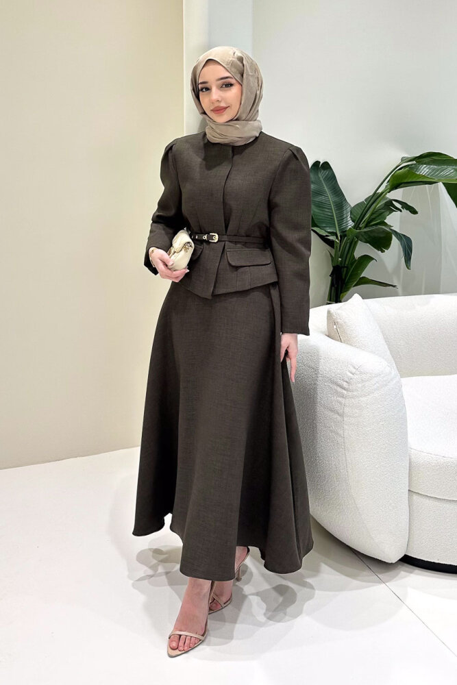 Aurellia Etekli Takım - Kahverengi - 7