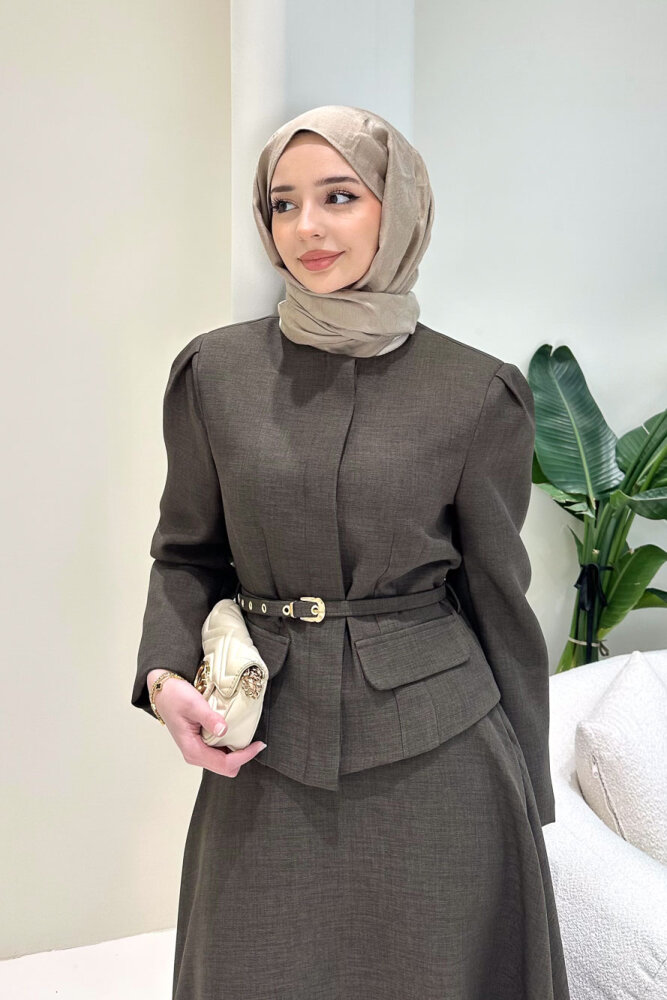 Aurellia Etekli Takım - Kahverengi - 4