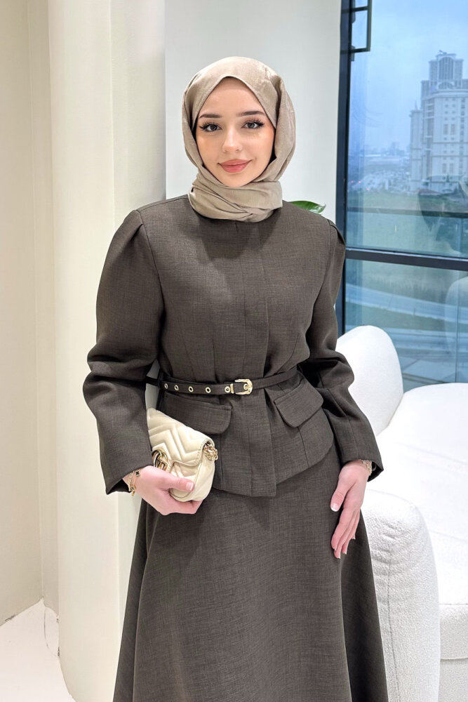 Aurellia Etekli Takım - Kahverengi - 12