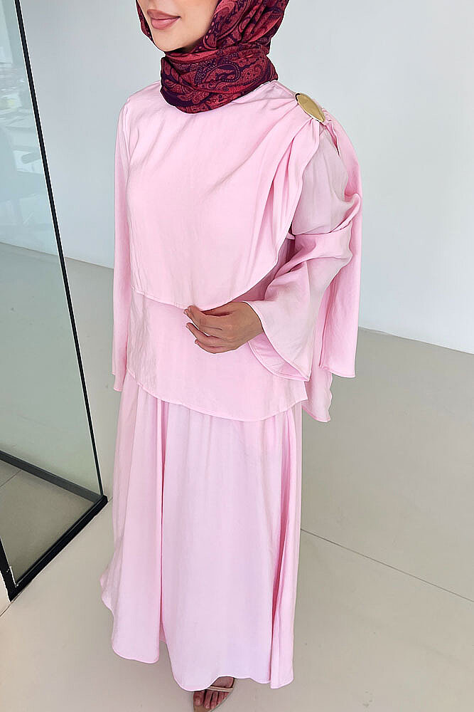 Aurevina Pelerin Detaylı Takım - Pembe - İKOL (3)