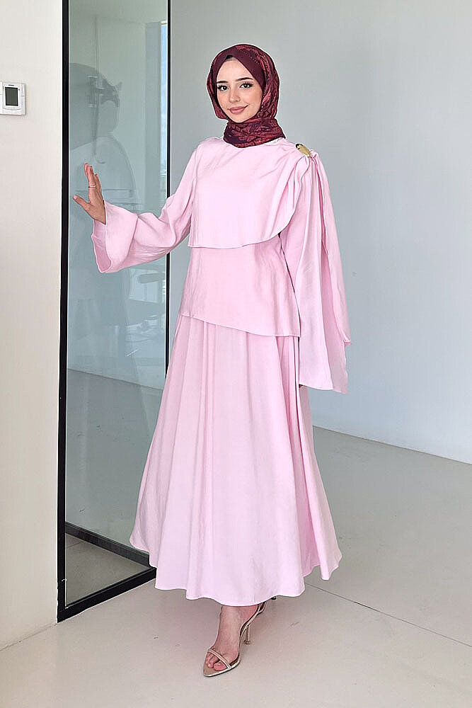 Aurevina Pelerin Detaylı Takım - Pembe - 3