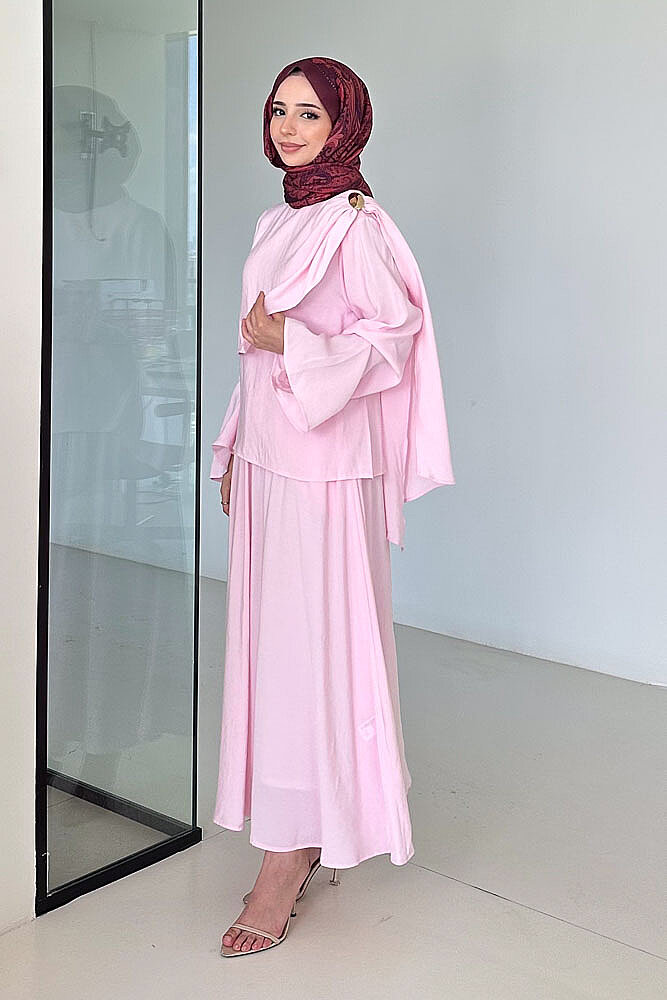 Aurevina Pelerin Detaylı Takım - Pembe - İKOL (0)