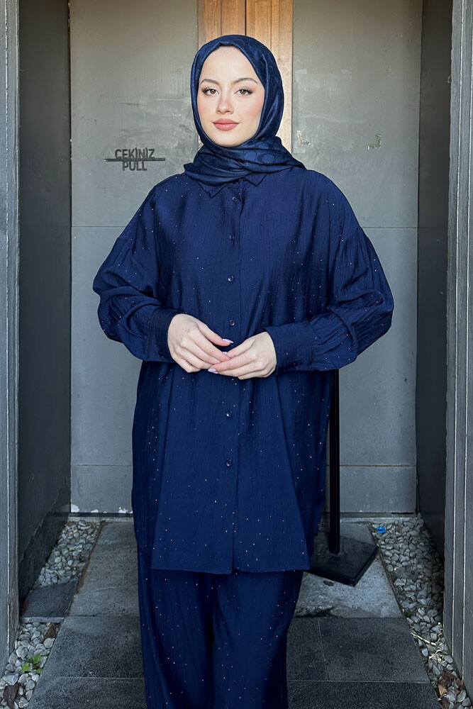 Aurora Taşlı Takım - Lacivert - 6