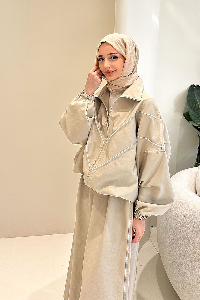 Aveline Biyeli Etek Takım - Bej - ALLMİSS (2)