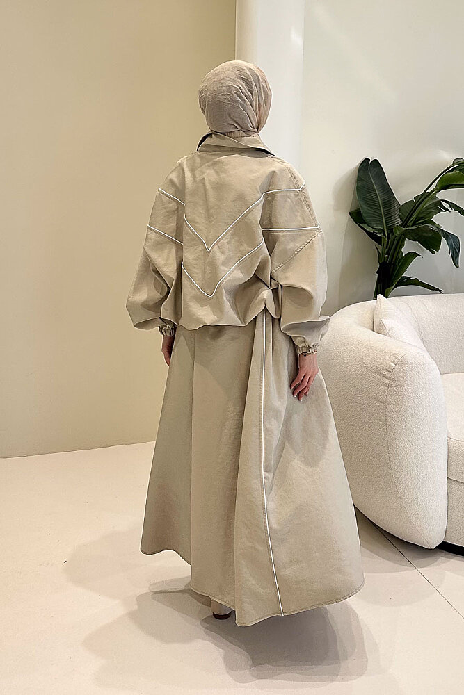 Aveline Biyeli Etek Takım - Bej - 8