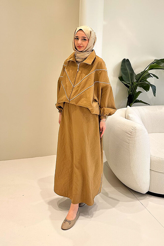 Aveline Biyeli Etek Takım - Camel - ALLMİSS (1)