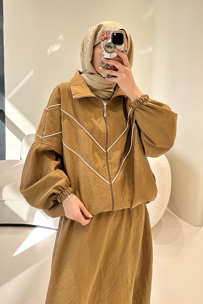 Aveline Biyeli Etek Takım - Camel - 4