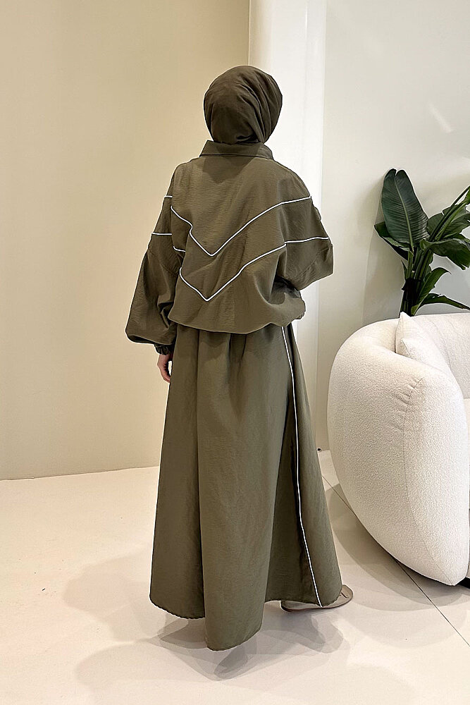 Aveline Biyeli Etek Takım - Haki - 5