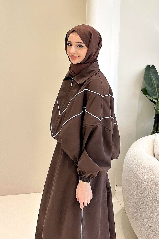 Aveline Biyeli Etek Takım - Kahverengi - ALLMİSS (5)