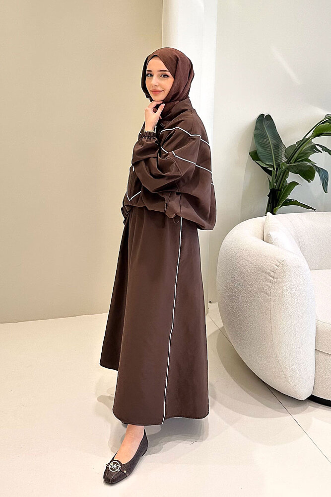 Aveline Biyeli Etek Takım - Kahverengi - ALLMİSS (2)