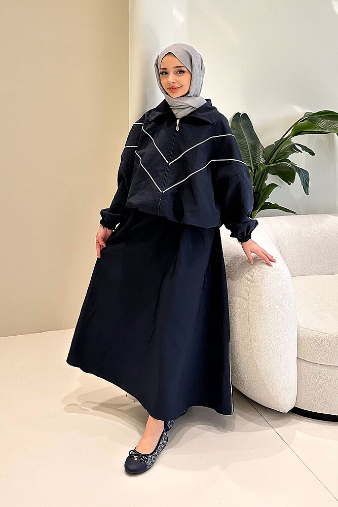 Aveline Biyeli Etek Takım - Lacivert - ALLMİSS (0)