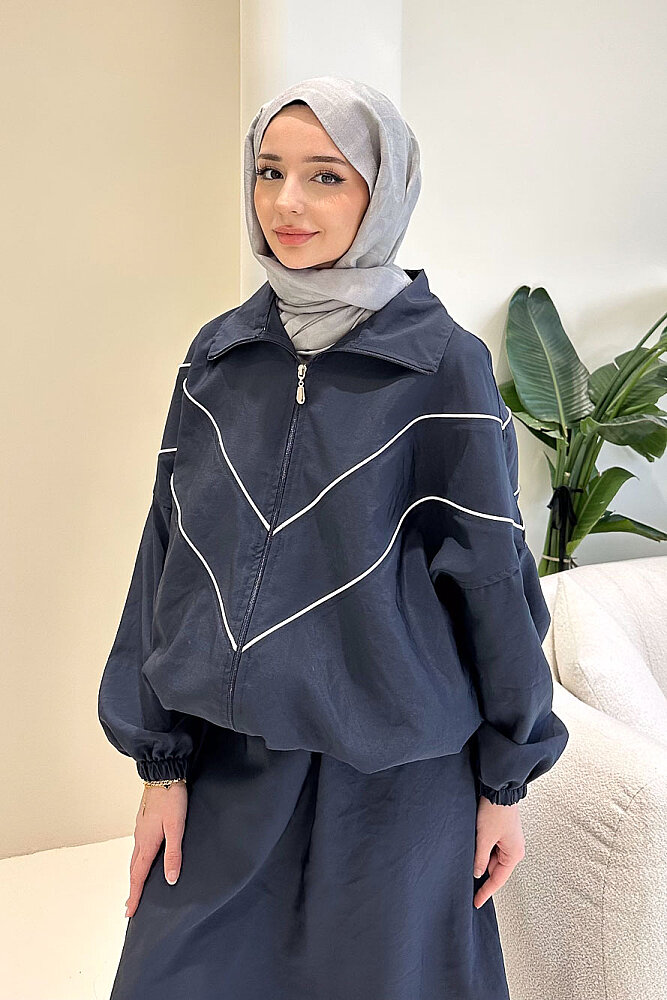 Aveline Biyeli Etek Takım - Lacivert - 5