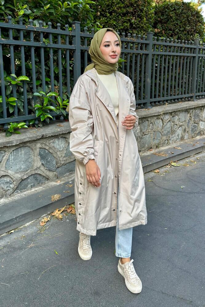 Avril Yağmurluk - Bej - HENZA (0)