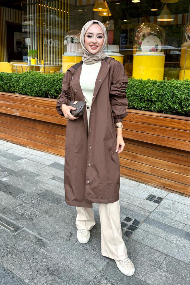 Avril Yağmurluk - Kahverengi - HENZA (3)