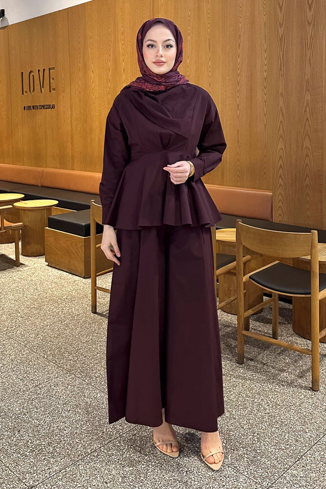 Axel Pantolon Etek Takım - Bordo - 8