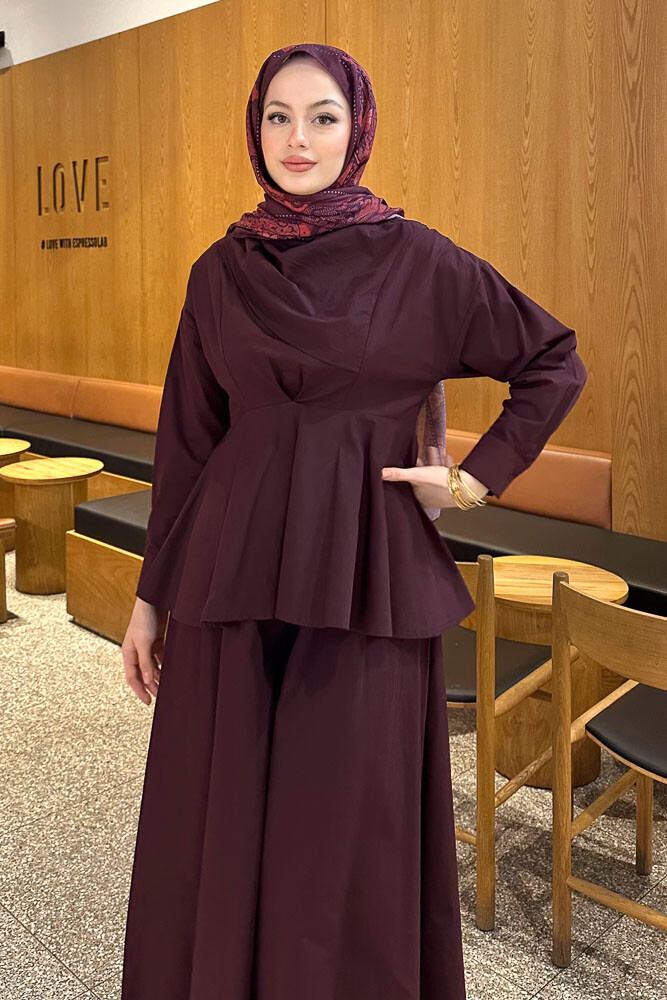 Axel Pantolon Etek Takım - Bordo - 3