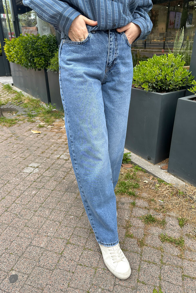 Baggy Pantolon - Koyu Mavi - 4