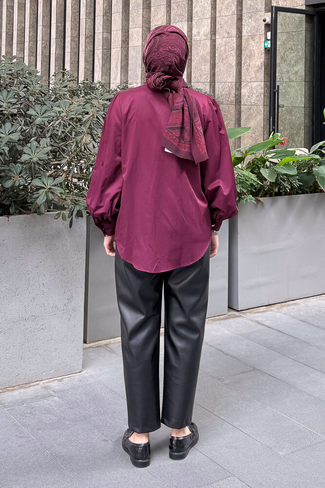 Basic Gömlek - Burgonya - HENZA (7)