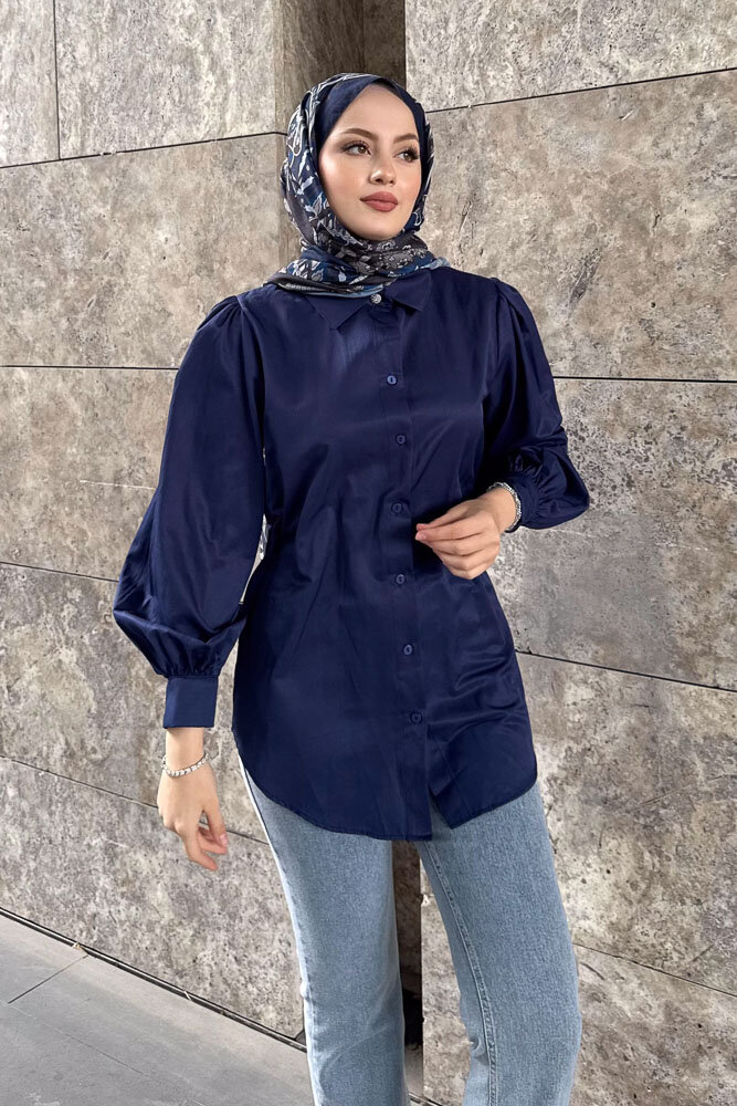 Basic Gömlek - Lacivert - HENZA (1)