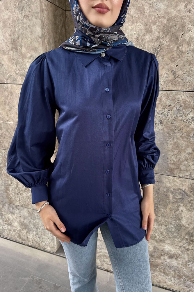 Basic Gömlek - Lacivert - HENZA (2)