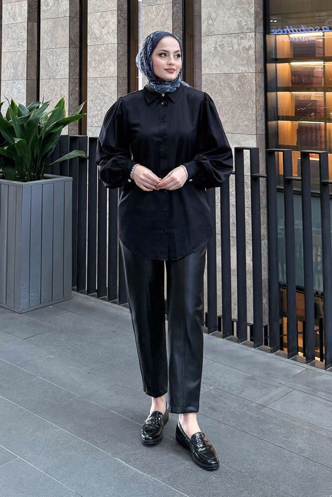 Basic Gömlek - Siyah - HENZA (2)