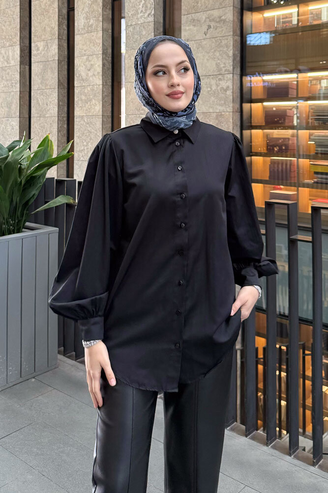 Basic Gömlek - Siyah - HENZA (1)