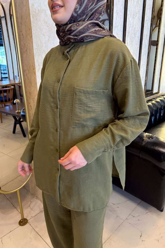 Basic Müslin Takım - Haki - 5