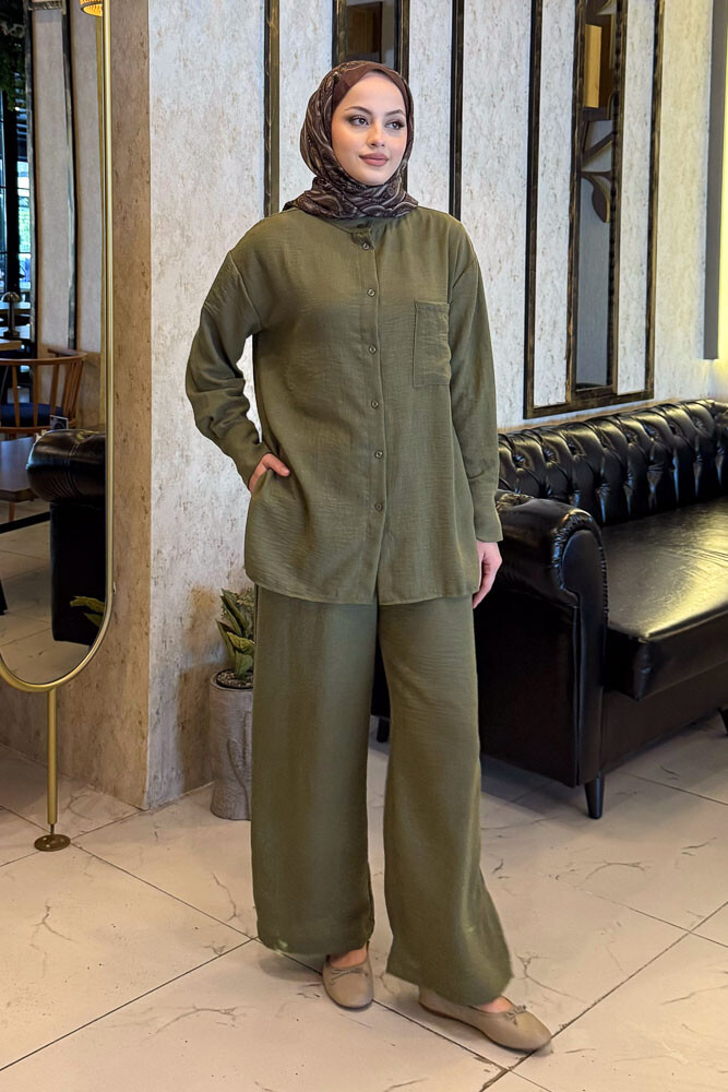 Basic Müslin Takım - Haki - 3