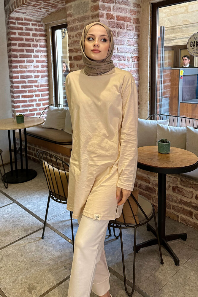 Basic Of Oven Sweat - Bej - 1