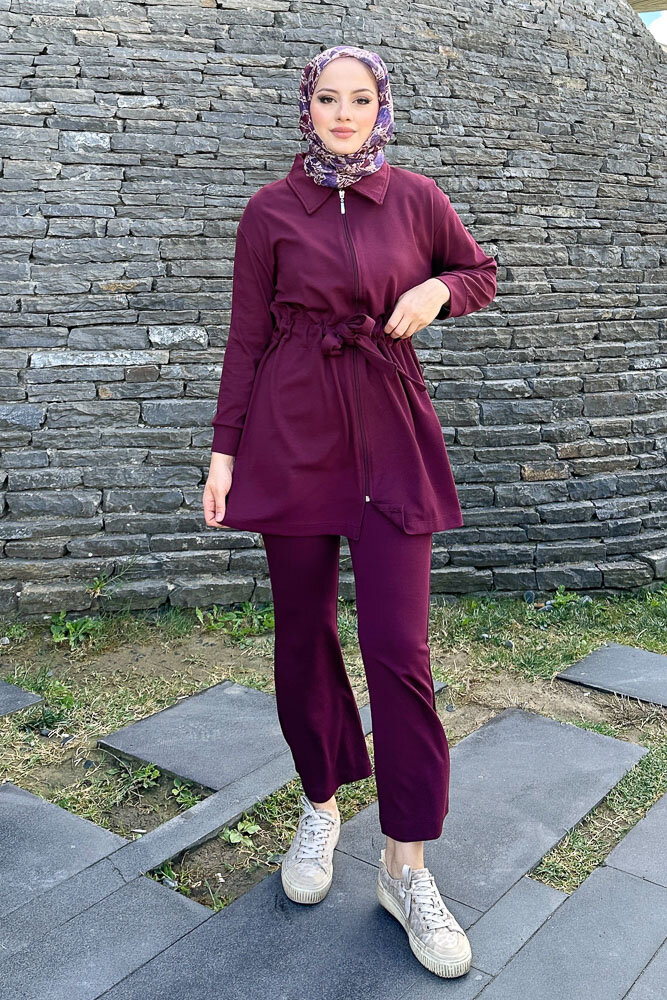 Beli Büzgülü Spor Takım - Bordo - 4