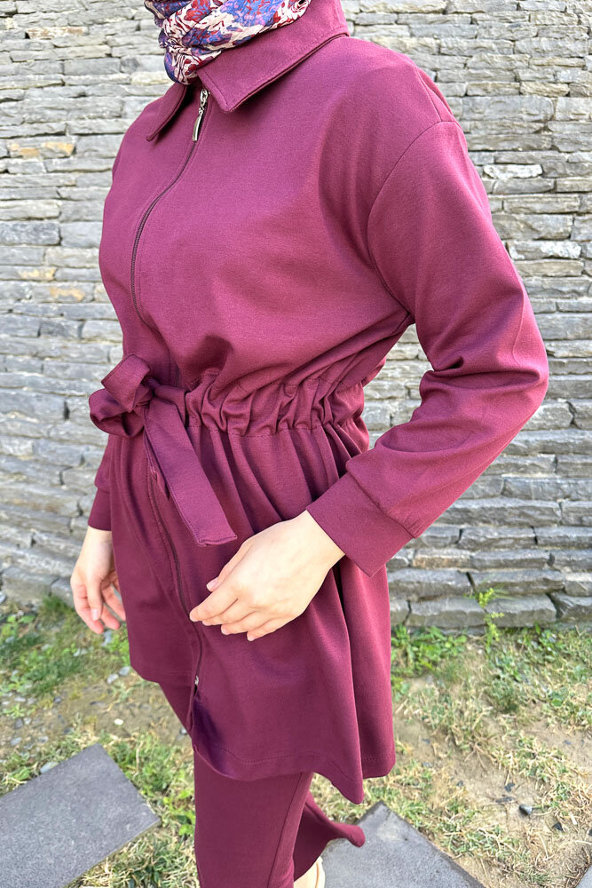 Beli Büzgülü Spor Takım - Bordo - 3