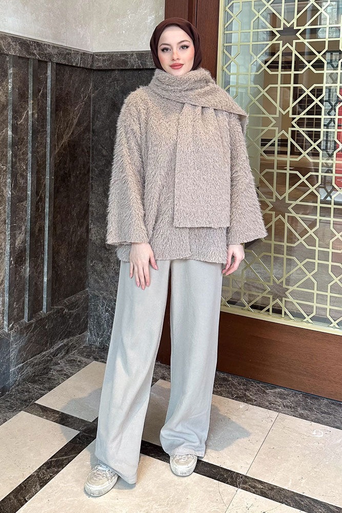 Benny Atkılı Peluş Ceket - Bej - ENMA (2)