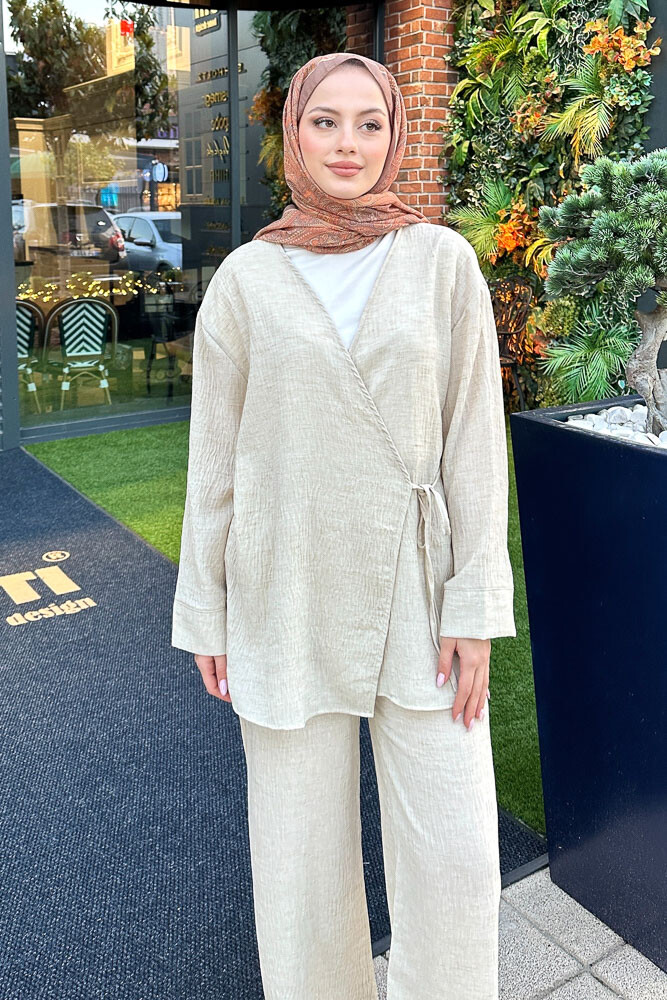 Bertie Kimono Takım - Bej - 3