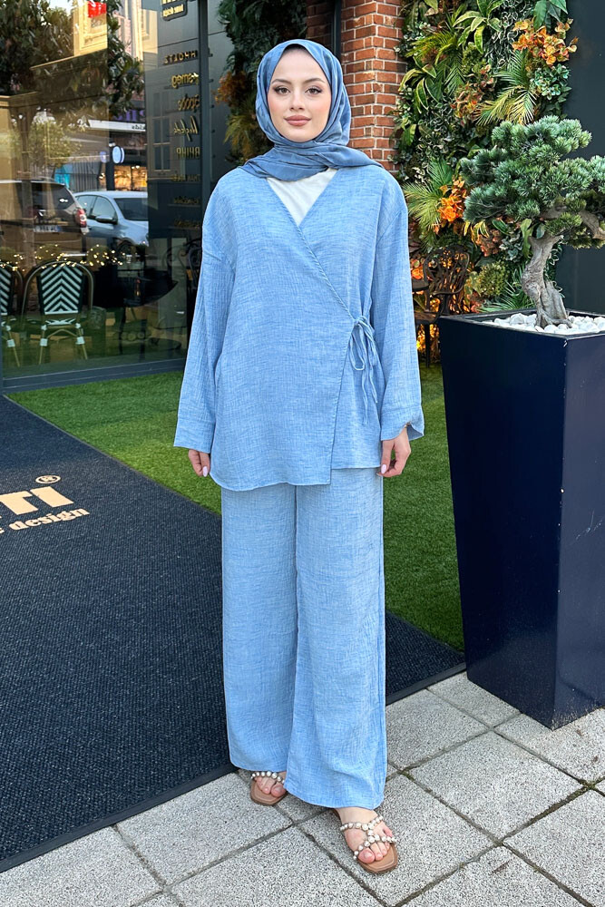 Bertie Kimono Takım - Mavi - 3