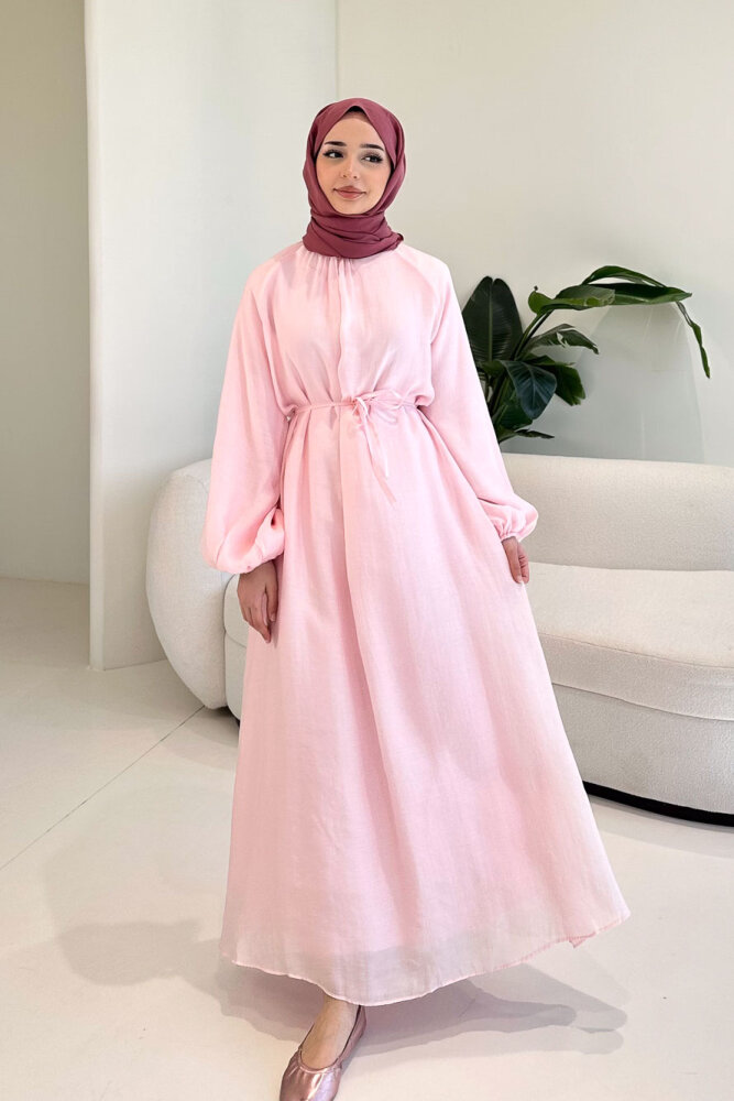 Biye Detaylı Elbise - Pembe - ENMA (0)