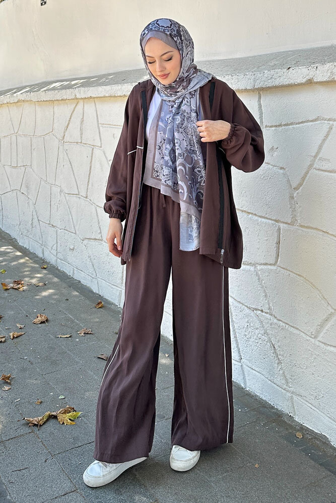 Biyeli Spor Takım - Kahverengi - ALLMİSS (3)