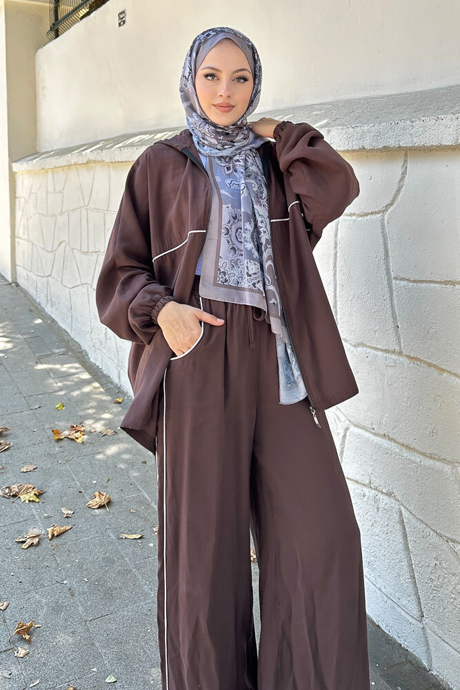 Biyeli Spor Takım - Kahverengi - ALLMİSS (1)