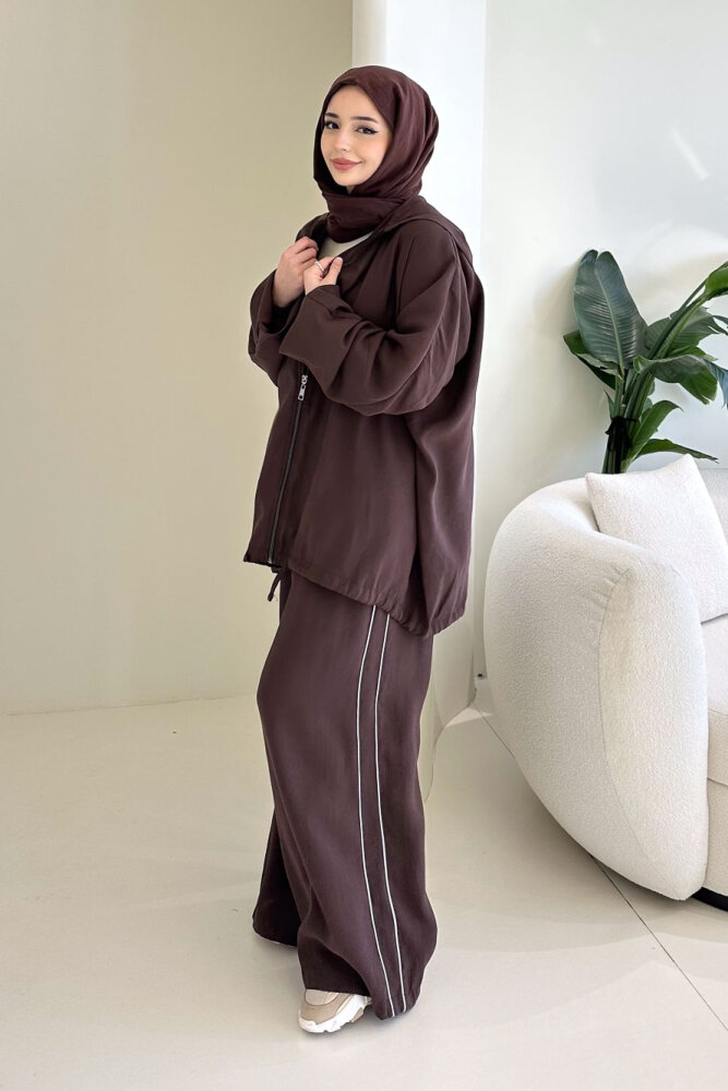 Biyeli Spor Takım - Kahverengi - ALLMİSS (1)