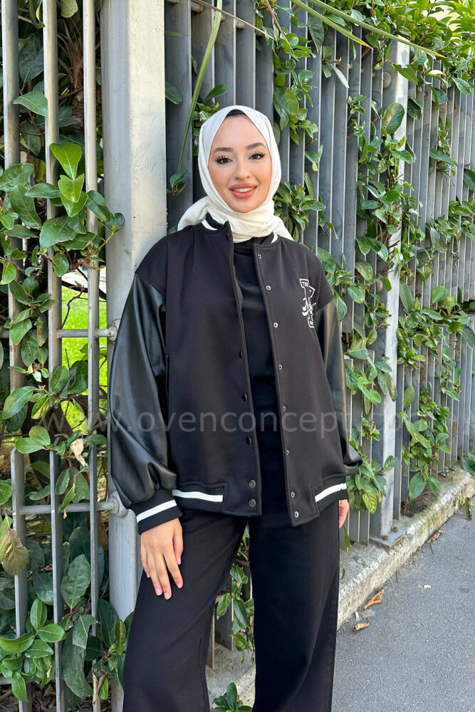 Bomber Kolej Ceket - Siyah - HENZA (0)