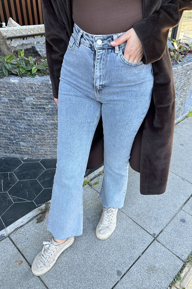 Bootcut Denim Pantolon - Açık Mavi - İKOL (2)