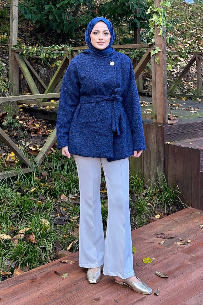 Breezee Peluş Ceket - Lacivert - 4