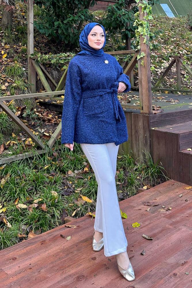 Breezee Peluş Ceket - Lacivert - 1