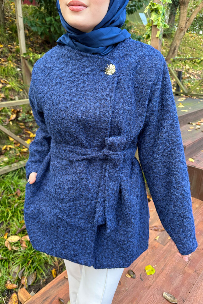 Breezee Peluş Ceket - Lacivert - 2