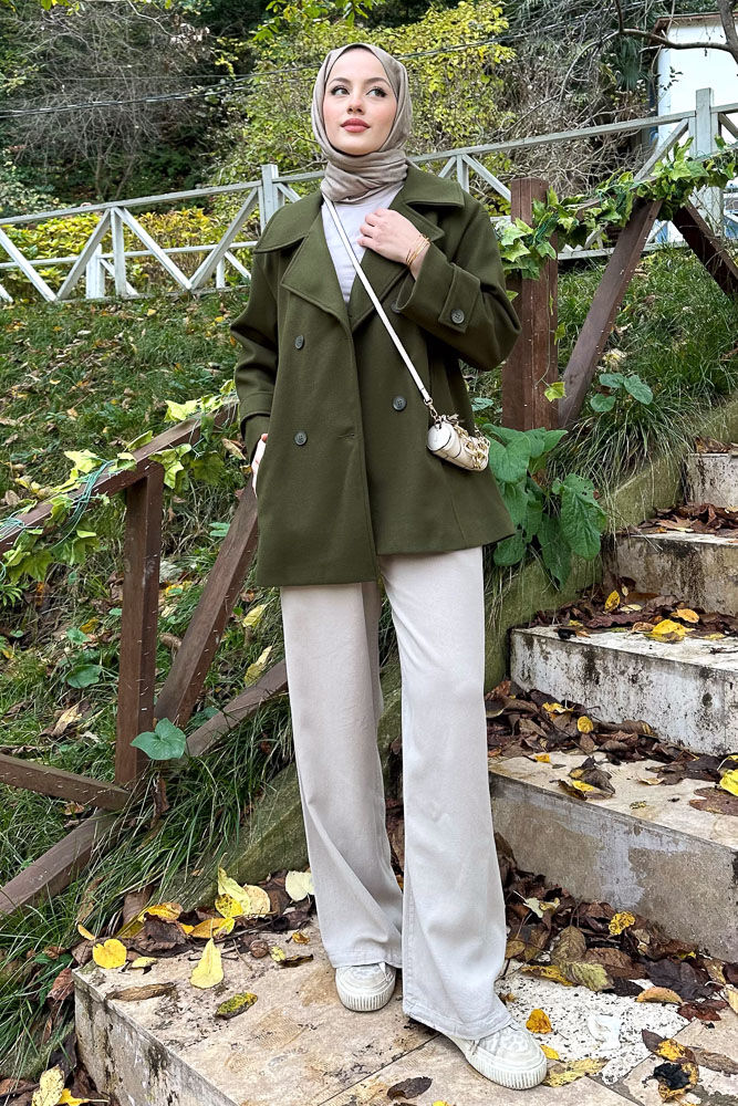 Bunny Kaşe Kaban - Haki - LİNE (4)