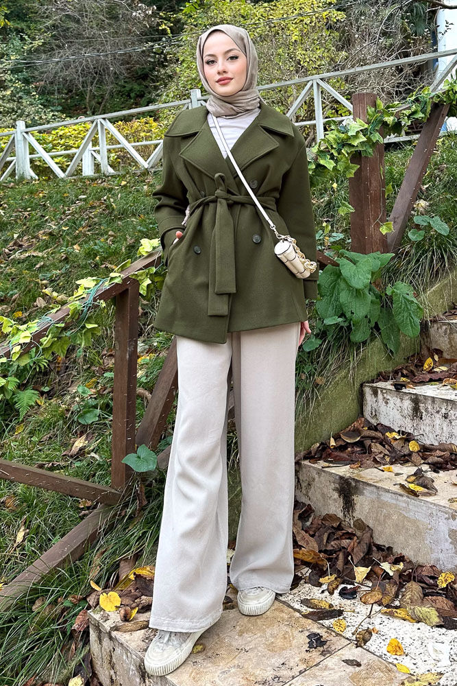 Bunny Kaşe Kaban - Haki - LİNE (5)