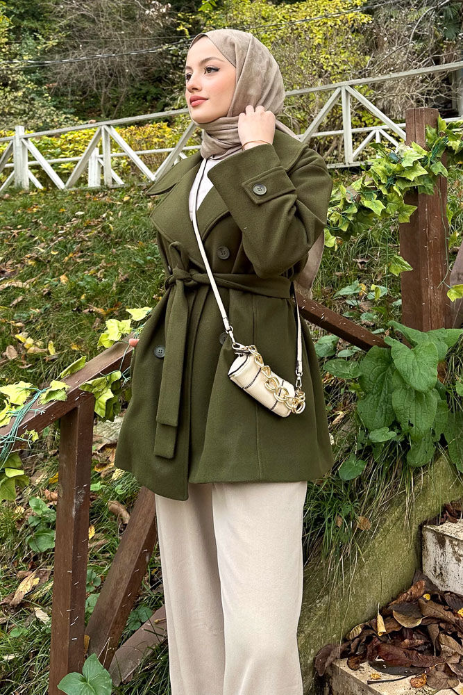 Bunny Kaşe Kaban - Haki - LİNE (3)