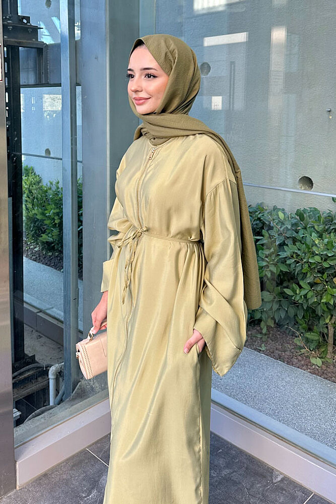 Callen Bağcıklı Fermuarlı Tunik - Yeşil - ENMA (2)